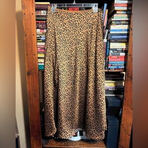 American Eagle Outfitters Leopard Print Midi Skirt - Tan and Black